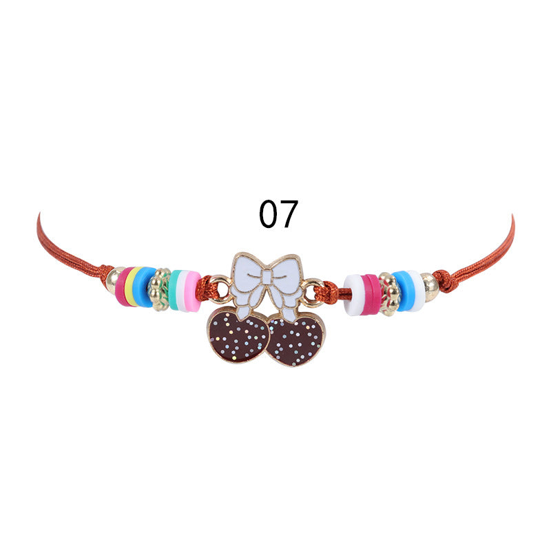 Wholesale Alloy Butterfly Rainbow Flower Shape Polymer Clay Children's Bracelet Necklace